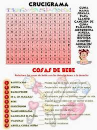 Crucigrama juegos para baby shower para imprimir con respuestas. Sopa De Letras Como Juego Para Baby Shower