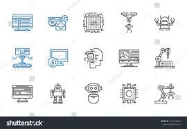 Tech Icons Set Collection Of Tech With Industrial Robot Cpu Robot Computer Artificial Intelligence Editable And S Icon Set Icon Creative Resume Templates