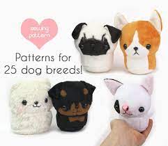 Plush Sewing Pattern Pdf Kawaii Dog Stuffed Animal With Video Etsy In 2021 Sewing Stuffed Animals Animal Sewing Patterns Dog Sewing Patterns