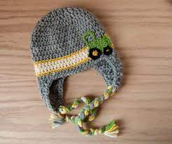 This Hat Begins With Premium Quality Light Charcoal Grey 100 Wool I Have Accented With A Rich Yellow Creamy Off W Crochet Crochet For Boys Crochet Baby Hats