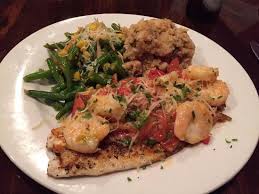 Red Snapper With Shrimp Scampi With Mixed Vegetables And Dirty Rice Picture Of Crazy Crab Seafood Grill Greensboro Tripadvisor
