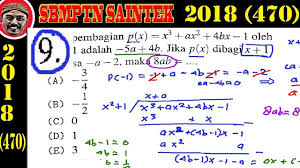 Silahkan download kumpulan materi dan soal latihan utbk sbmptn 2021 secara gratis. Pembahasan Soal Sbmptn Saintek 2018 Matematika Ipa Kode 470 No 9 Polinomial Youtube