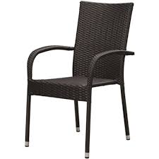 Our black synthetic wicker is bright black. Patio Sense Part 63166 Patio Sense Morgan Stacking Resin Wicker Outdoor Dining Chair In Black 4 Pack Patio Chairs Home Depot Pro