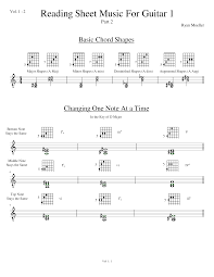 The treble clef and notes in the treble clef. Reading Sheet Music For Guitar Basic Chords Vol 1 2 Sheet Music For Piano Solo Musescore Com