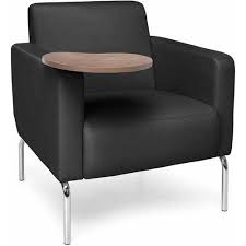 Ofm Triumph Series Lounge Chair With Tablet And Polyurethane Seat With Chrome Feet Black Modular Lounges Lounge Chair Seating