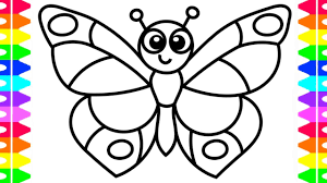 Learn How To Draw A Butterfly Easy Coloring Pages For Kids Toddlers Babies Colored Markers Youtube Here at easy drawing & craft with help of color make you learn butterfly easy draw.