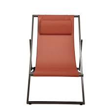 Chaise Longue En Toile Plastifiee Terracotta Split Avec Images Mobilier De Salon Chaise Longue Chaise