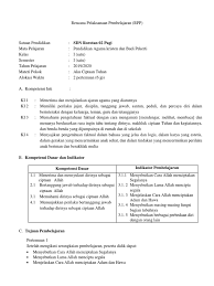 Rencana pelaksanaan pembelajaran (rpp) nama sekolah : Rpp Agama Kristen Protestan Sd Kelas 1 6 Kurikulum 2013
