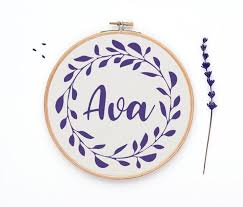 Ava Cross Stitch Pattern Girl Name Counted Chart Modern