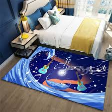 Wenn man eine beruhigende wirkung haben will, dann sollte man sich in weißen räumen für die hellen nuancen des blaus entscheiden. Cartoon Blau Gitar Teppich Sterne Kinderzimmer Schlafzimmer Teppiche Baby Krabbeln Matte Boy Weiche Wohnzimmer Teppiche Hause Dekorative Teppich Aliexpress