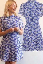 Tv presenter holly willoughby regularly turns heads with her outfit choices on this morning and the recent series of dancing on ice,** **with the help of her stylist angie smith. Holly Willoughby Outfit Today This Morning Presenter Wears A Blue Dress From Oasis And Fans Of The Itv Star Label It The Perfect Wedding Guest Attire Holly Willoughby Outfits Todays Outfit