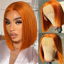 Amazon.com : OLFORY Ginger Orange Bob Wig Human HaIr Wigs 13x4 Lace Front  Wigs for Black Women Straight Bob Wig Human Hair 180% Density Transpaent  Lace Frontal Wig Short Bob 10 inch :