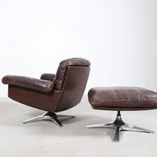 Vintage Design De Sede Ds 31 Lounge Chair Swivel Leather Chair With Ottoman 70s Dekaden