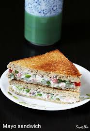 Mayonnaise Sandwich How To Make Veg Mayo Sandwich Recipe Sandwich Recipes Indian Recipes Indian Snack Recipes