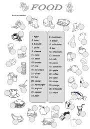 food vocabulary esl worksheet by silvanija