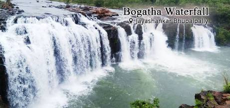 Bogatha Waterfall broad forest plunge, AI generated