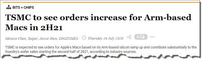 Apple S Chip Supplier Tsmc Expects Arm Based Silicon For Macs To Contribute Substantially To Sales By H2 2021 And More Patently Apple