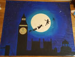 Peter Pan Silhouette Painting Painting Silhouette Painting Peter Pan Silhouette
