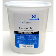 3 separate threads insure proper sealing for powders or liquids Mainstays Food Storage Canister White Set Of 4 Walmart Com Walmart Com