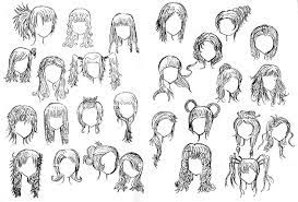 Weird Hairstyles By Dna Lily On Deviantart Anime Hair Chibi Hair Hair Sketch