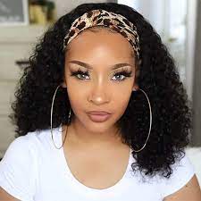 Great savings & free delivery / collection on many items. Amazon Com Headband Wig Curly Human Hair Wig None Lace Front Wigs For Black Women Deep Wave Machine Made Wigs Natural Color 150 Density 14inch Beauty
