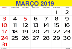 Calendário março 2019 com todas as datas comemorativas e feriados nacionais do brasil. Calendario Marco 2019 Feriados Para Imprimir Boletim Escolar Imprimir Noite Em Ingles