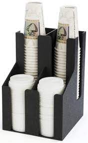 Cup Lid Organizer 4 Compartments Tabletop Or Wall Mount Black Coffee Shop Design Coffee Cups Turkish Coffee Cups