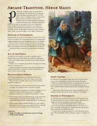 Arcane Tradition Wizard Subclass Hedge Magic 3rd Draft Dndhomebrew