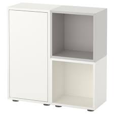 Eket تشكيلة خزانات بأرجل أبيض رمادي Ikea