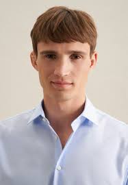 Men Shaped Business shirt Uni medium blue