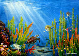 Learn how to paint a simple underwater ocean scene with a colorful coral reef, tropical fish & sea life. At The Edge Of The Reef Painting By Victoria Armstrong Artmajeur