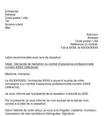 Lettre type de résiliation d'assurance la résiliation d'un contrat d'assurance se fait au moyen d'une lettre recommandée, de préférence avec accusé de réception. Lettre Resiliation Assurance Professionnelle Pour Cessation D Activite A Telecharger Mise A Jour 2021