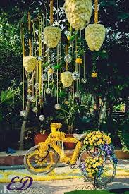 Cycle Graced With Flowers Mehndi Decor Vintage Wedding Decorations Bicycle Wedding