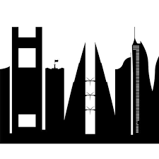 Skyline at night (manama, bahrain). Manama Skyline Printable Manama Bahrain Black White Wall Art Poster Cityscape Digital Print Vector Illustration Jpg Png Eps Black And White Wall Art White Wall Art Coffee Art Drawing
