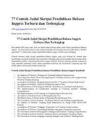 Judul skripsi bahasa inggris tentang vocab kualitatif. 77 Contoh Judul Skripsi Pendidikan Bahasa Inggris Terbaru Dan Terlengkap