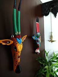 Wooden Hand Painted Cow Heads From Kochi Cow Head Decor Outdoor Wall Decor House Interior Decor