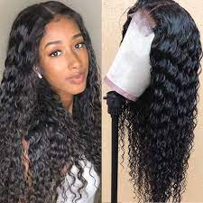 This product is currently out of stock and unavailable. Aliabc Brazilian Deep Wave Lace Closure Wigs Human Hair 4x4