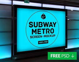 Modern Screen Mockup Inside Subway Metro Station This Will Look Perfect With All Kinds Of Posters And Adve Design Mockup Free Mockup Psd Free Packaging Mockup