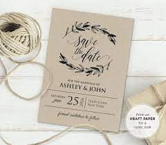 Wedding Save The Date Template Printable Rustic Kraft Save Etsy In 2021 Free Wedding Invitation Templates Wedding Invitations Printable Templates Vintage Wedding Invitations Templates