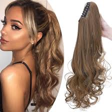 18"(45cm) SEGO Coleta Postiza con Pinza Pelo Sintético Se Ve Natural  [Castaño Claro] Extensiones de Cabello Clip Cola Lisa con Poca Ondulada en  Las Puntas Ponytail Extension (150g) : Amazon.es: Belleza
