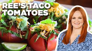 Sprinkle both sides with salt and pepper. Ree Drummond S Taco Tomatoes The Pioneer Woman Food Network Youtube