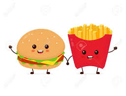 Funny cartoon french fries on paper cup for fast food or cafe menu themes design. French Fries Drawing Cute