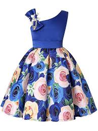 Shoppe modische schnitte für jeden anlass in hellen und dunklen blautönen. Kinder Blaue Blume Formale Scharpen Kleider Hochzeit Mini Kleid Minikleider Kleider