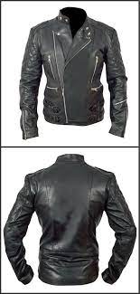 Mens Brando Motorcycle Biker Cowhide Top Grain Black Leather Jacket Leather Jacket Stylish Jackets Jackets