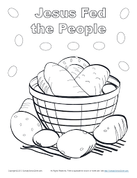 The jewish passover festival was near. Bible Coloring Page For Kids Jesus Feeds 5000