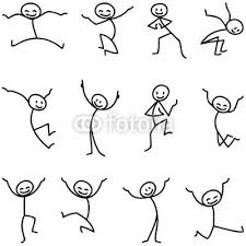 Strichmannchen Frohlich Springend Skizze Notizen Strichm Strichmannchen