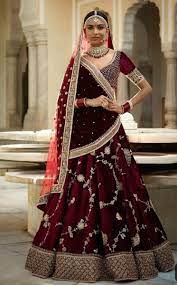 Bangali Bridal Dress In Deep Maroon Color With Pure Dabka Nagh Zari Zardozi And Sequan Bridal Lehenga Collection Indian Bridal Outfits Pakistani Bridal Dresses