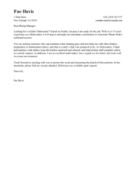 Best Dishwasher Cover Letter Examples Livecareer