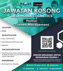 #perak vacancy multidisciplinary nursing manager: Pusat Aspirasi Anak Perak On Twitter Job Vacancy Euphoria Cosmetics Working Location Ipoh 1 Beauty Consultant 2 Trainee Management Https T Co Qiqycgbial Https T Co Bvexnds7p9 Monday Friday 9am 5pm Excluding Public