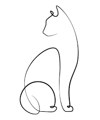 Simple And Minimalist Line Art Of Cat Line Art Tattoos Line Art Design Line Art Drawings